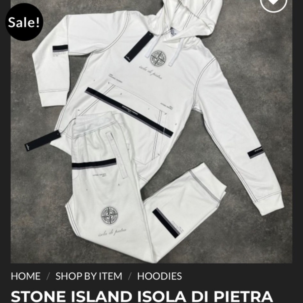 White islola di pietra hooded tracksuits bottoms and jumper - Picture 3 of 3